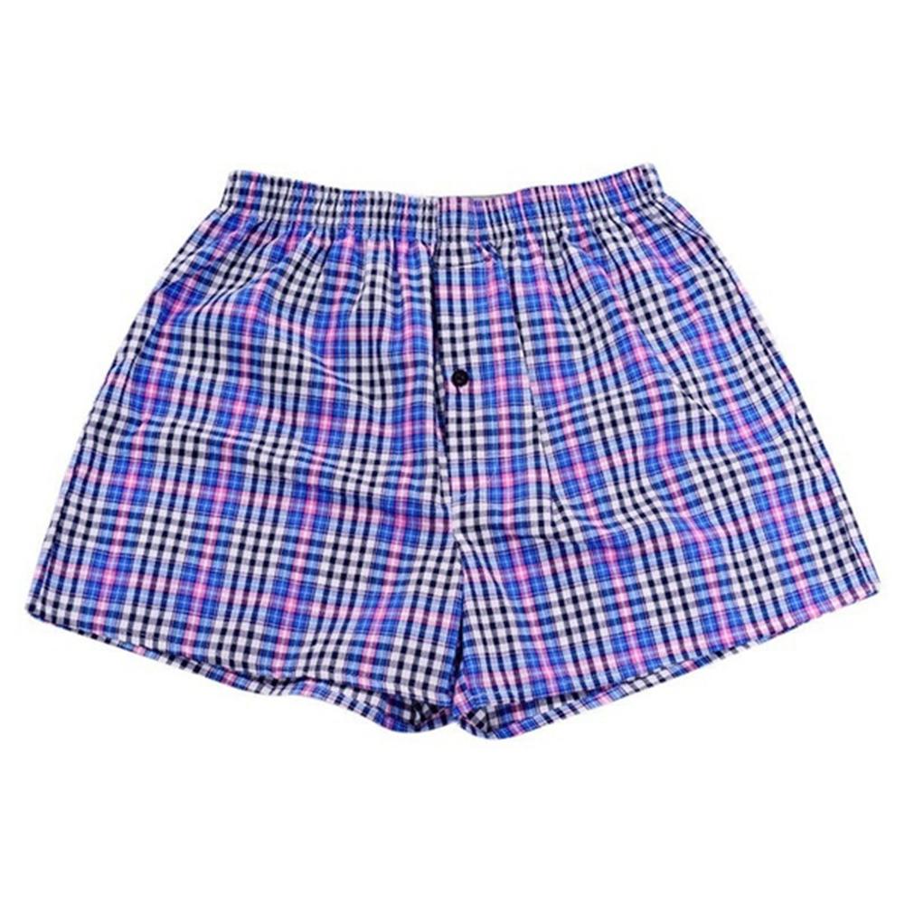 Boxers de algodón con flechas para hombre, ropa interior informal con estampado a cuadros, cintura elástica, pantalones de playa holgados y transpirables, pantalones cortos, novedad de