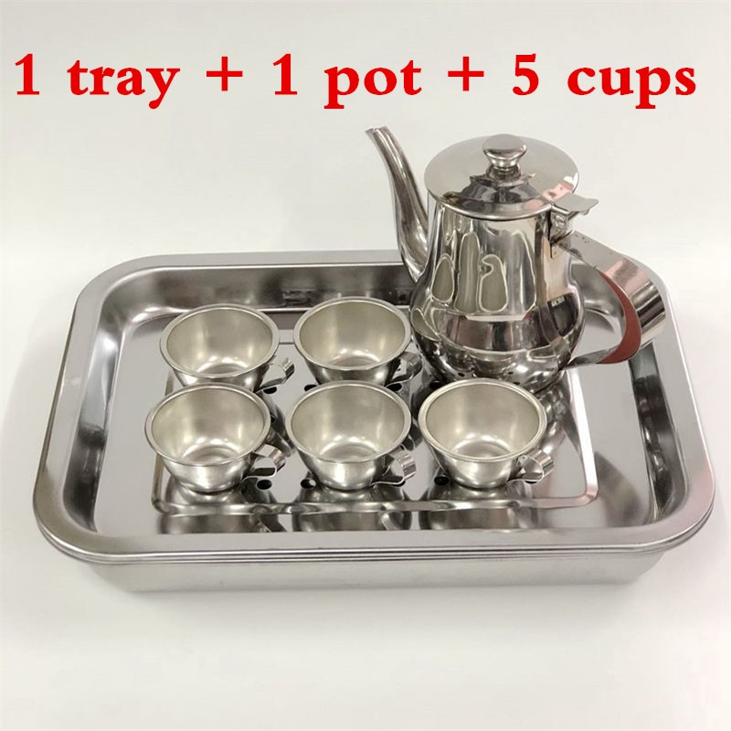 stainless steel tea plate tray dish Heat tea pot cup teaware sets Exquisite Kettle tea tools japanese tea set chinese teapot
