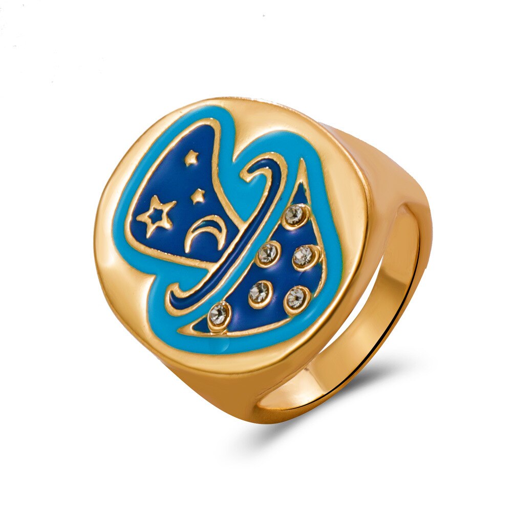 Pilzringe für damen, boho-pilzring, süßer Ring Ich bin koreanischen stil, schlichter partyring-schmuck: 148- blau