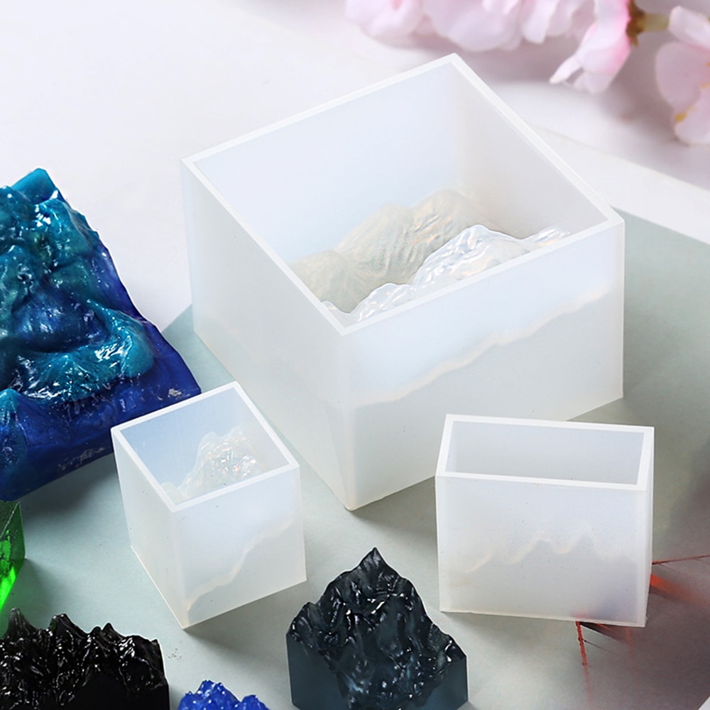 3D Silicone Snow Mountain Peak Broken Mountain Ocean Micro Landscape Crystal Epoxy DIY Candle Mould