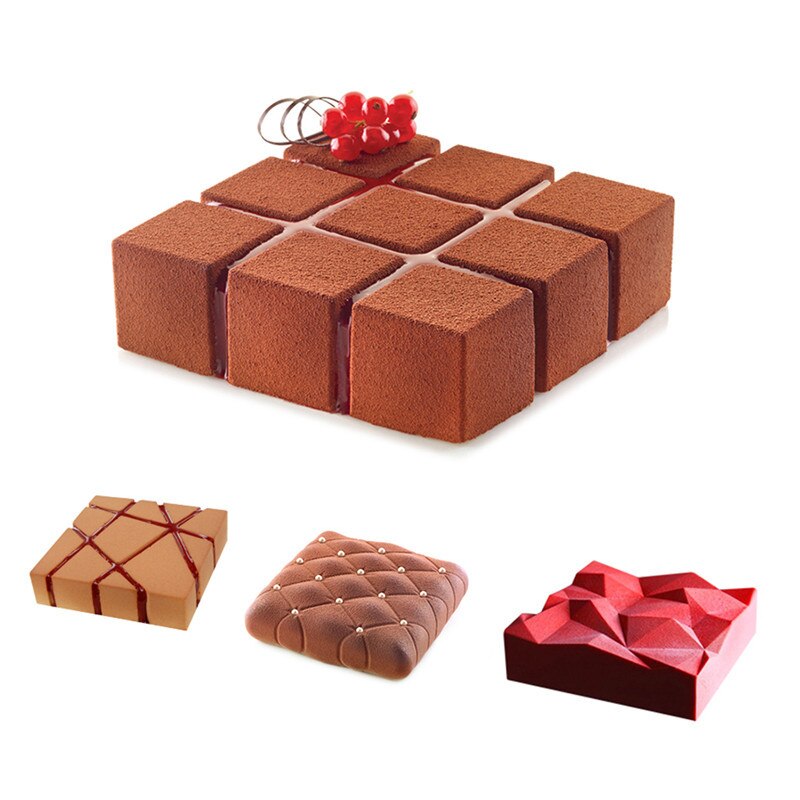 Rectangle Silicone Mousse Mold Rhombus Cake Mold Baking Pan For Sponge Cake Mould Dessert Chiffon Pastry Bakeware