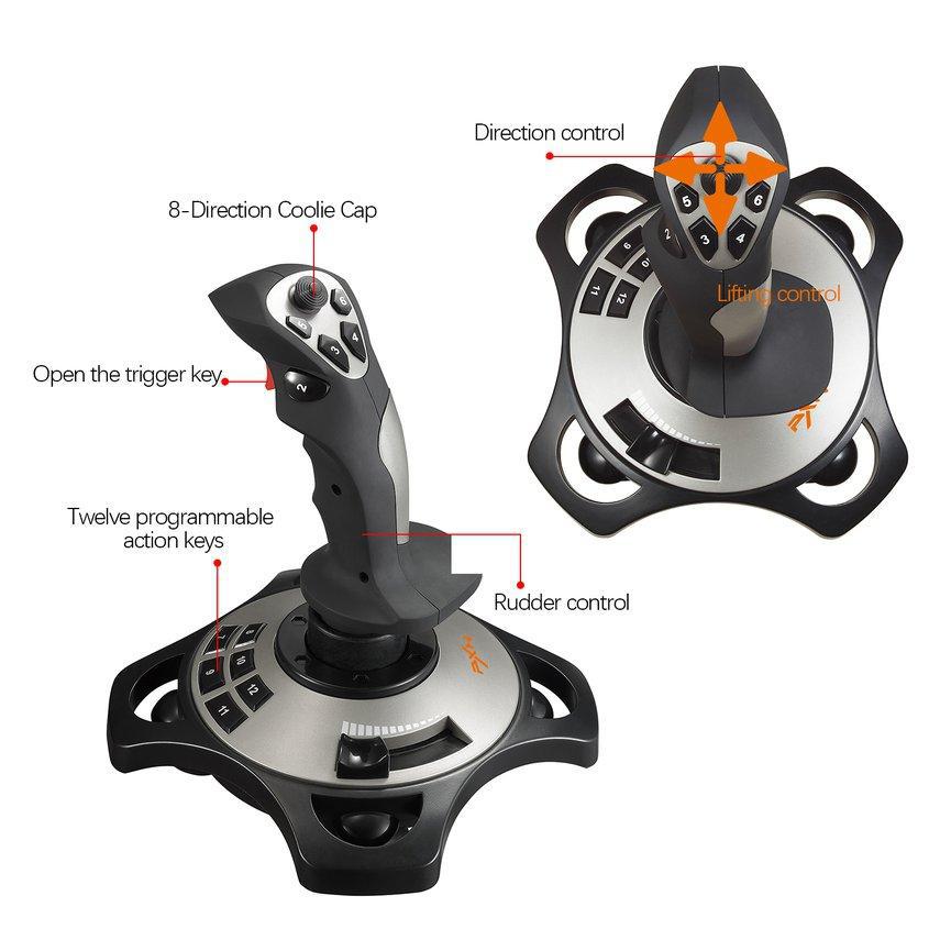 PXN-2113 Flight Simulator Joystick Gamepad Controller For PC/Desktop Simulation Aircraft Vibration Game Controller Accessories