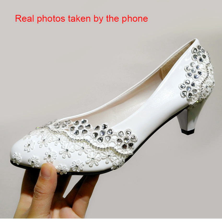 Weiß strass hochzeit schuhe frau hoch Fersen Pumps frauen schuhe hoch Hacke damen braut schuhe weibliche chaussure femme Kralle #58