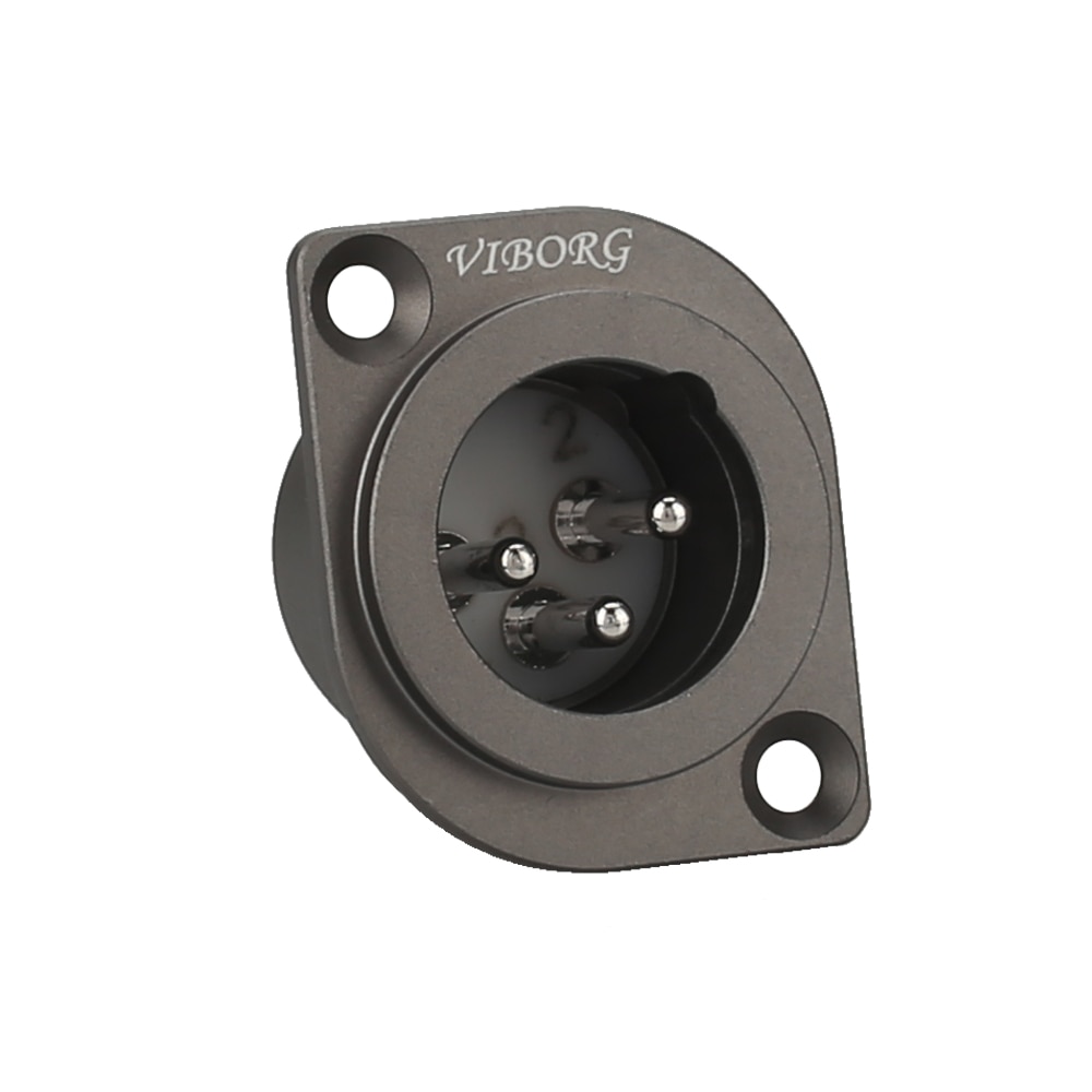 Viborg pure kobber rhodineret xlr 3 pin han hun socket panel mount chassis socket connector adapter ptfe isolator 1pc