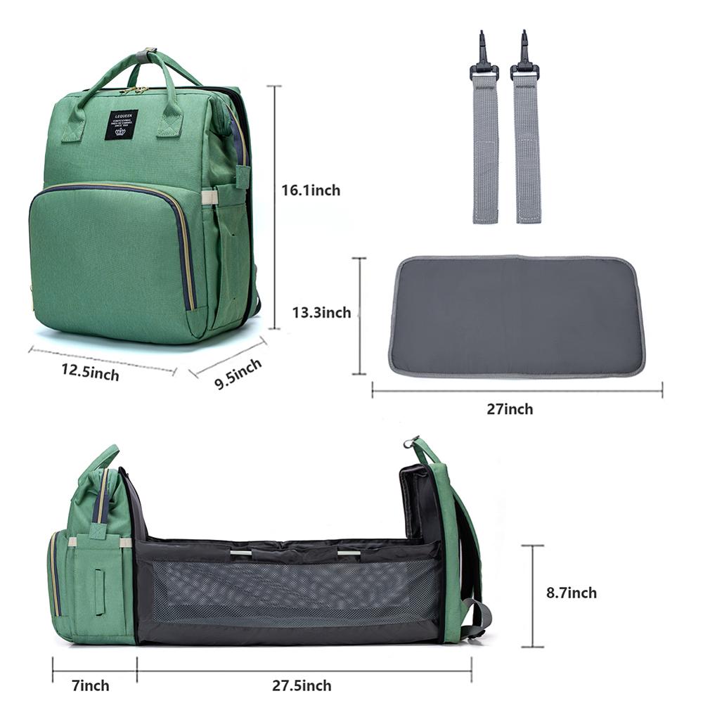Baby Luiertas Rugzak Bed Wieg Baby Slaapzak Voor Reizen Bed Luier Pad Wandelwagen Organizer In Voorraad: B green