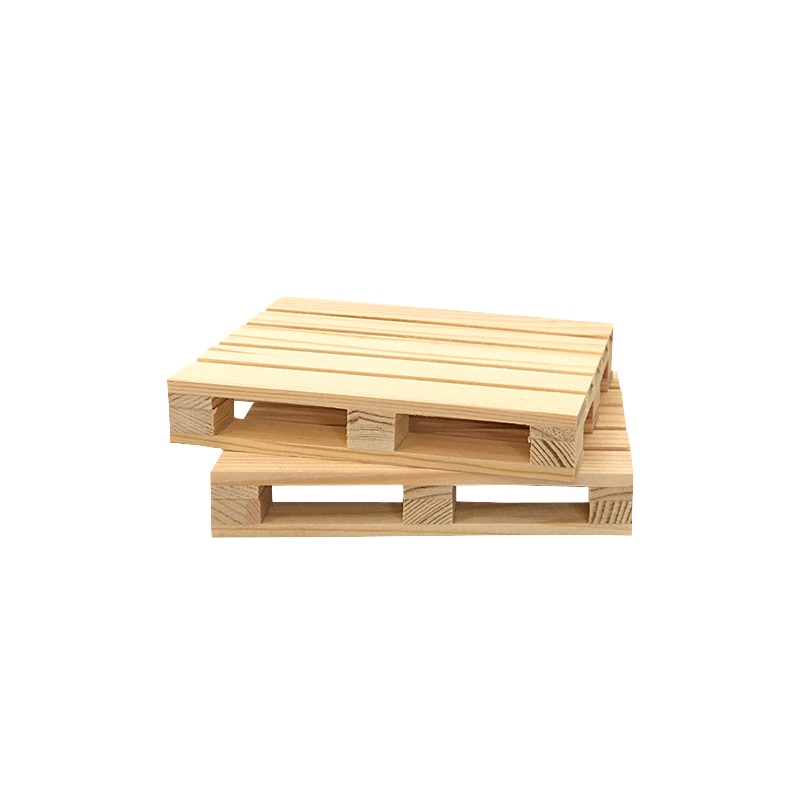 4-Pack Mini Wooden Pallet Beverage Coasters for and Cold Drinks