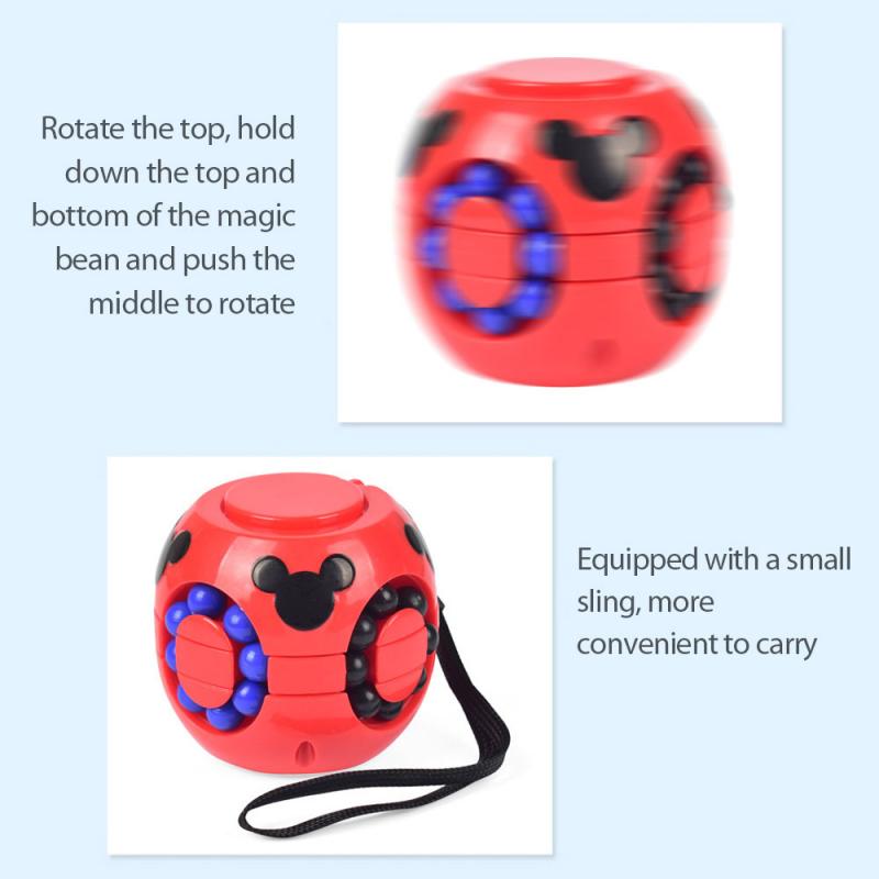 Toupie amusante pour le bout des doigts, 3 couleurs, jeu de décompression, Puzzle magique, boule Cube de haricots pour enfants et adultes