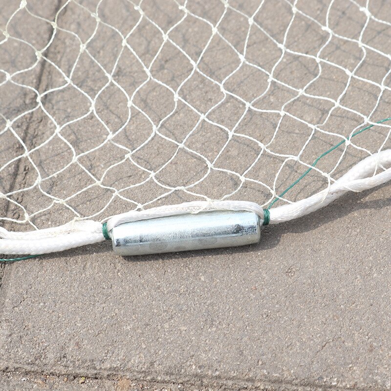Lawaia Hand Throwing Fishing Net Traditional Style Cast Net White Nylon Material Fishing Landing Net with Iron Sinker Small Mesh