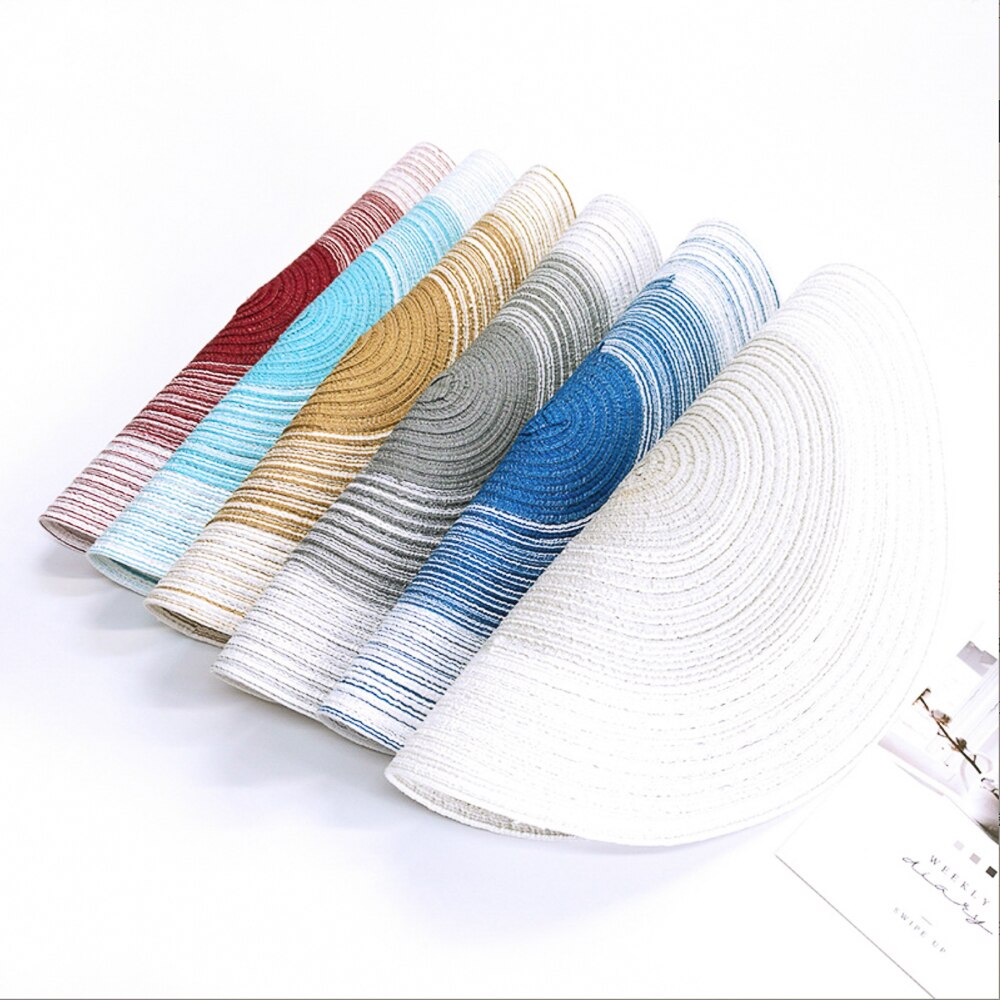 Napperon rond tissé antidérapant 18-38cm, sous-verre isolant, rembourré, tasse, tapis de Table, décoration de maison, serviette, accessoires de cuisine