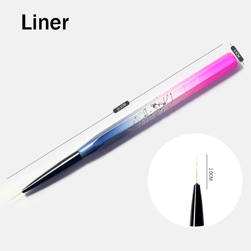 1pc spiker Kunst pensel liner gradient skyggelegging maleri tegning blomster penn Tips akryl gel uv pusse manikyr verktøy: liner