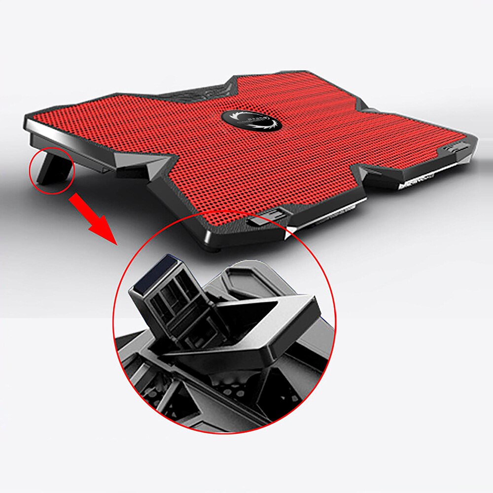 COOLCOLD Heavy Duty Laptop Cooling Pad Gaming Notebook Cooler Stand With Four USB Powered Fan For 11'' 12'' 15.6'' 17'' Notebook