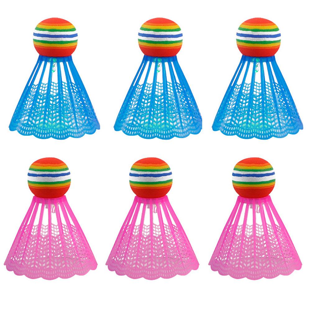 LED Licht Badminton Ball dunkel Nacht Leuchtende Licht-hoch Badminton Federbälle Bunte Beleuchtung Bälle: 6 in a Fass