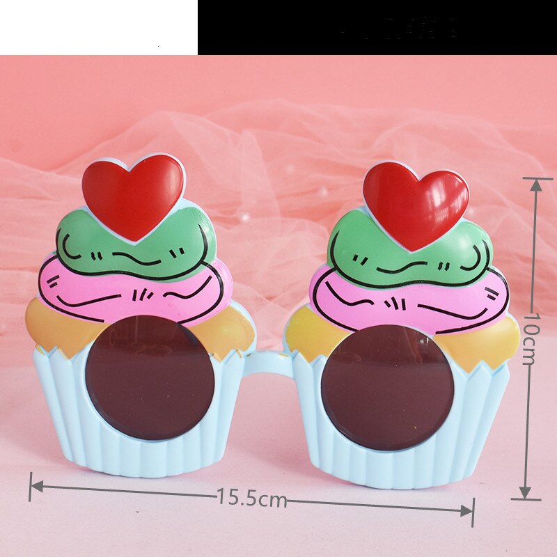 Grappige Verjaardag Bril Dolfijn Ballon Creatieve Kinderen Happy Birthday Party Cake Decoratie Plug-In Taart Jurk Up Ornamenten: 16