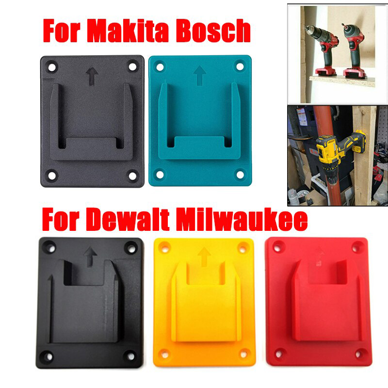 Soporte para máquina, estante de almacenamiento de batería para baterías Makita/Bosch/Dewalt/Milwaukee de 18V, soporte para herramientas de montaje en pared, dispositivos de fijación, 1 ud.