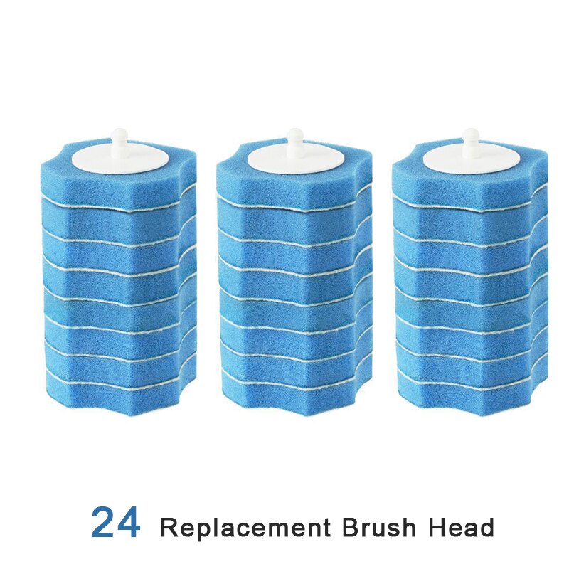 Bathroom Disposable Cleaning Toilet Brush Long Handle No Dead Angle Cleaning Brush Replacement Brush Head Cleaning Tool in stock: 24pcs