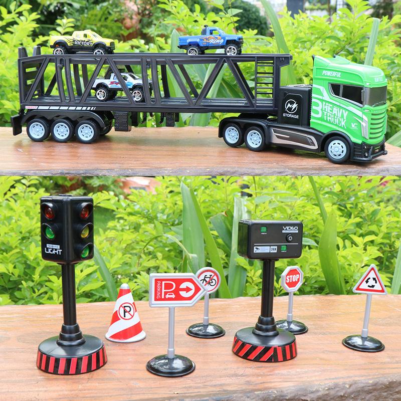 RCtown – camion-remorque télécommandé 2.4G 1/16, jouet de Simulation de Transport, modèle de voiture de garçon