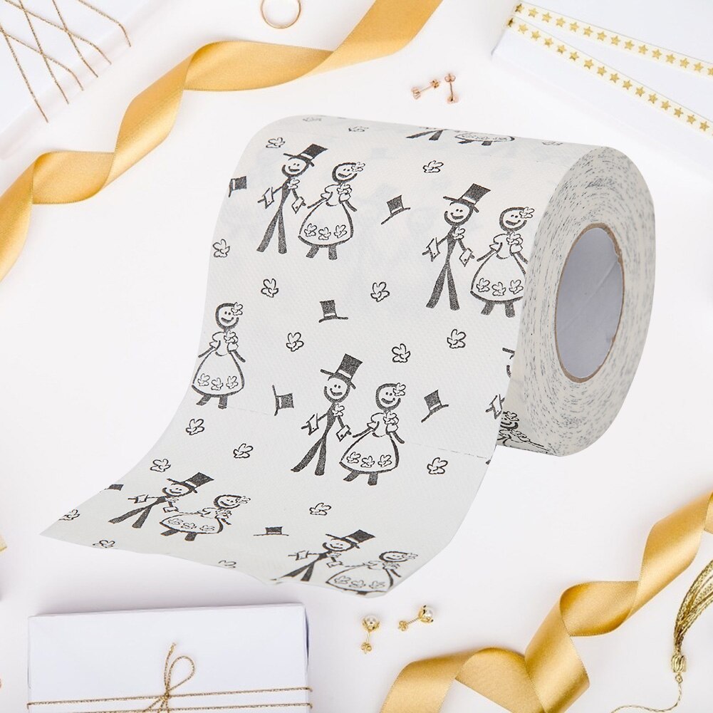 Printing Roll Paper Bath Unique Wedding Toilet High Water Absorption Paper for Household Bedroom WC Tissue Decor