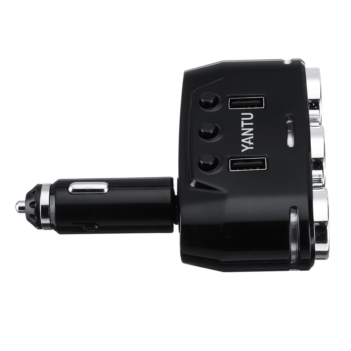 Cargador de coche con puerto USB Dual de 3 vías, adaptador divisor para mechero de coche
