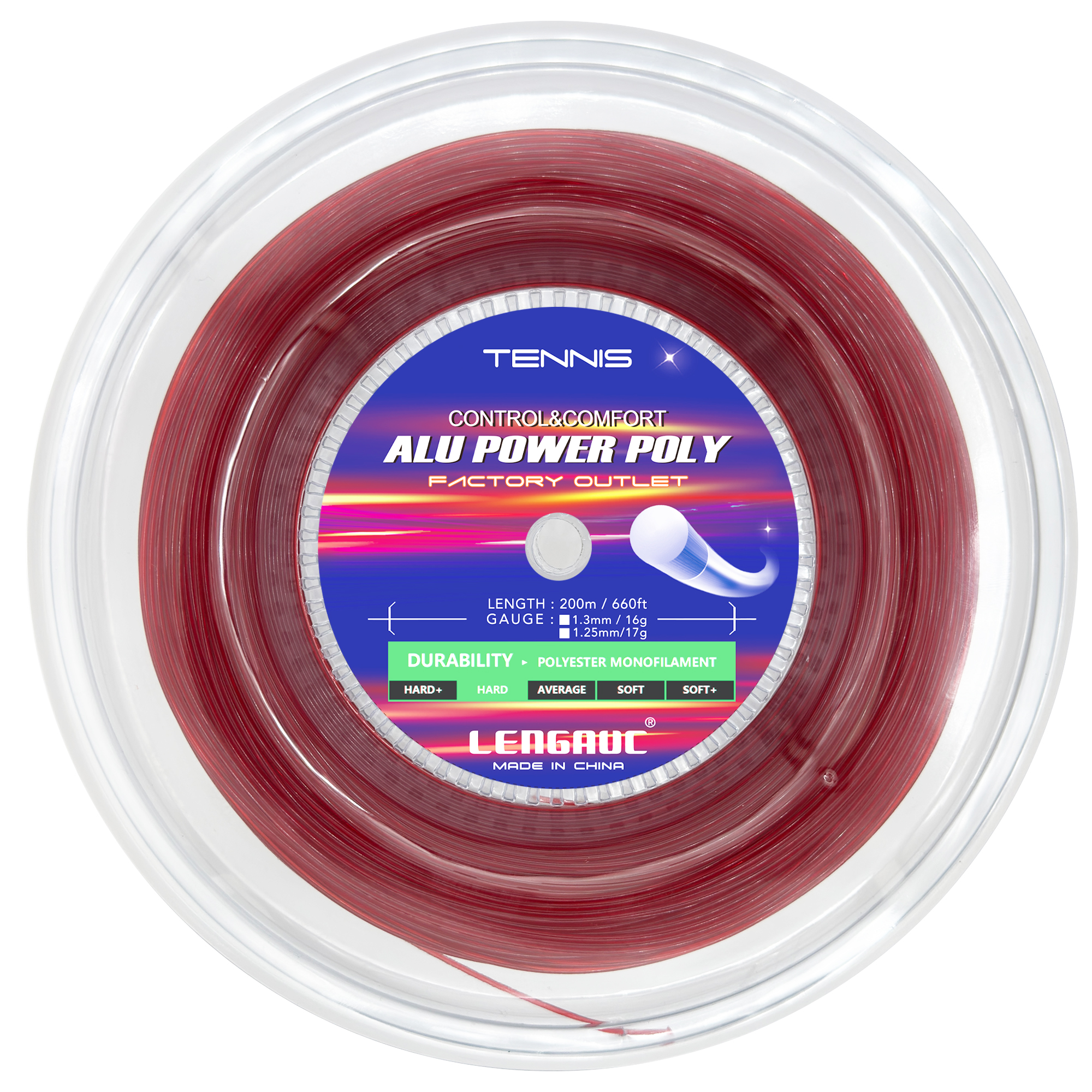 1 reel TAAN Durable TT5300 Power Tennis String reel(Polyester Strings-200m/reel): Silver