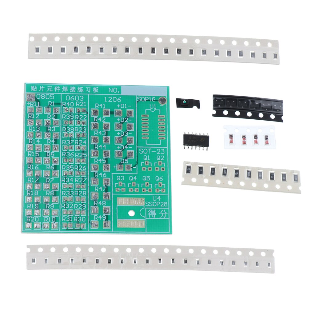 DIY SMD spawalniczy ćwiczyć lutowanie umiejętność trening tablica doprowadziło DIY zestaw ustawić 3.37''×2.13''×0.06''