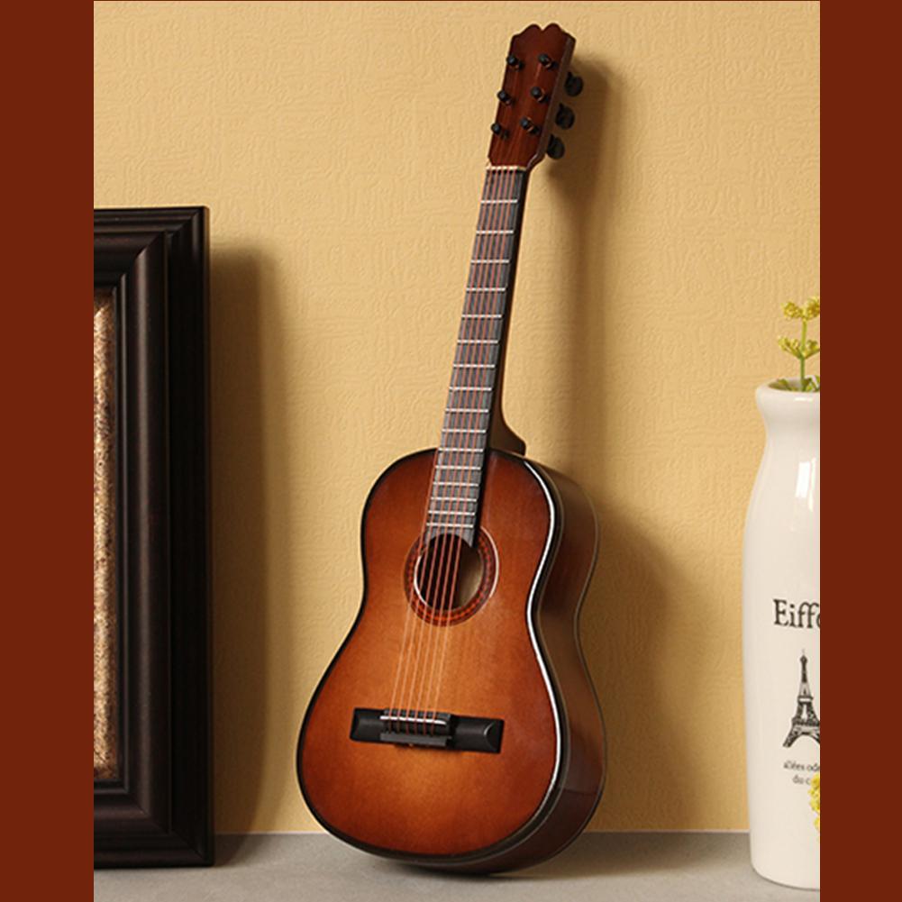 Mini Klassieke Gitaar Houten Miniatuur Gitaar Model Muziekinstrument Guitarra Decoratie met Case Stand Koffie