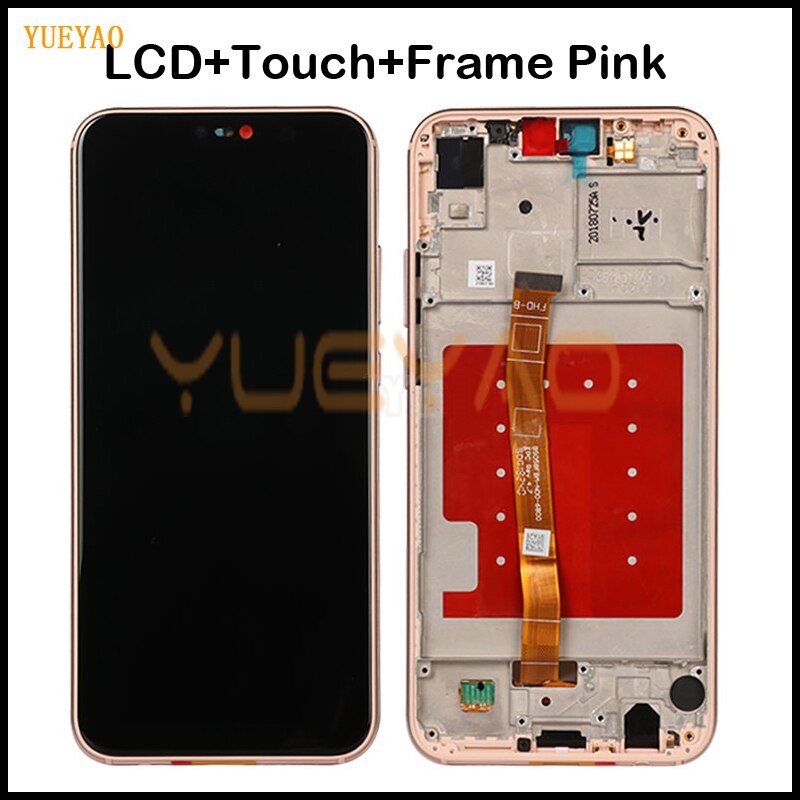 Écran LCD avec châssis, 2280x1080, pour HUAWEI P20 Lite Nova 3e: LCD Pink WithFrame