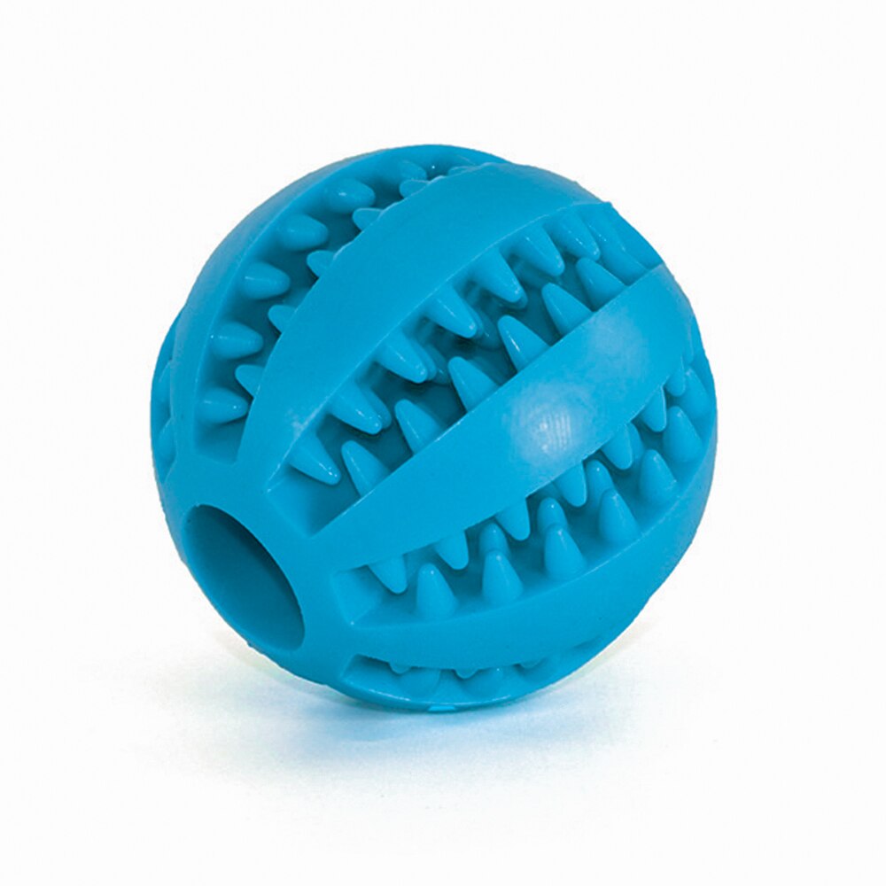 Bolas de goma interactivas para perros pequeños y grandes, juguetes para masticar, limpieza de dientes de mascotas, Bola de comida Indestructible: Dark Blue / L-7cm