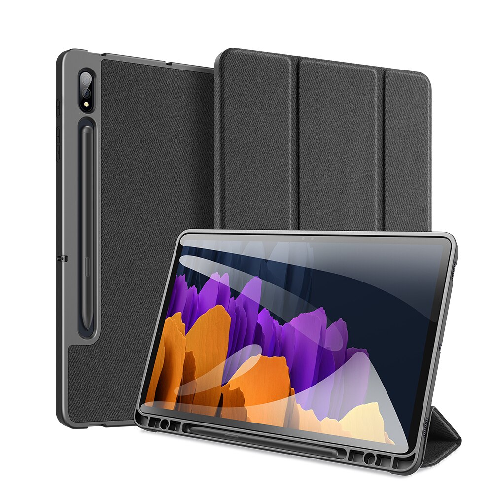 Etui na Tablet do Samsung Galaxy Tab S8 Ultra, z uchwytem na ołówek magnetyczny stojak pokrywa dla Galaxy Tab S7/S8 Plus S7 FE S7/S8 przypadku: Black / Tab S8 Ultra 14.6