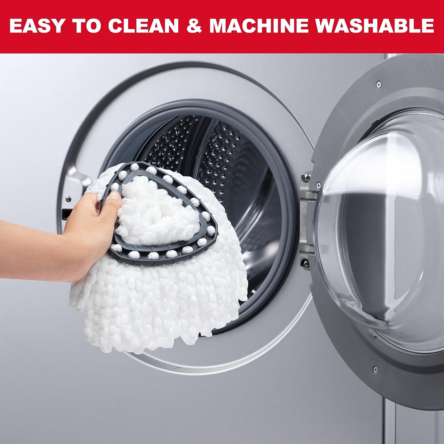 Spin Mop Pads for Vileda O-Cedar EasyWring 1-Tank System,Microfiber Spin Mop Heads,Triangle Swivel Mops Refill,Machine Washable