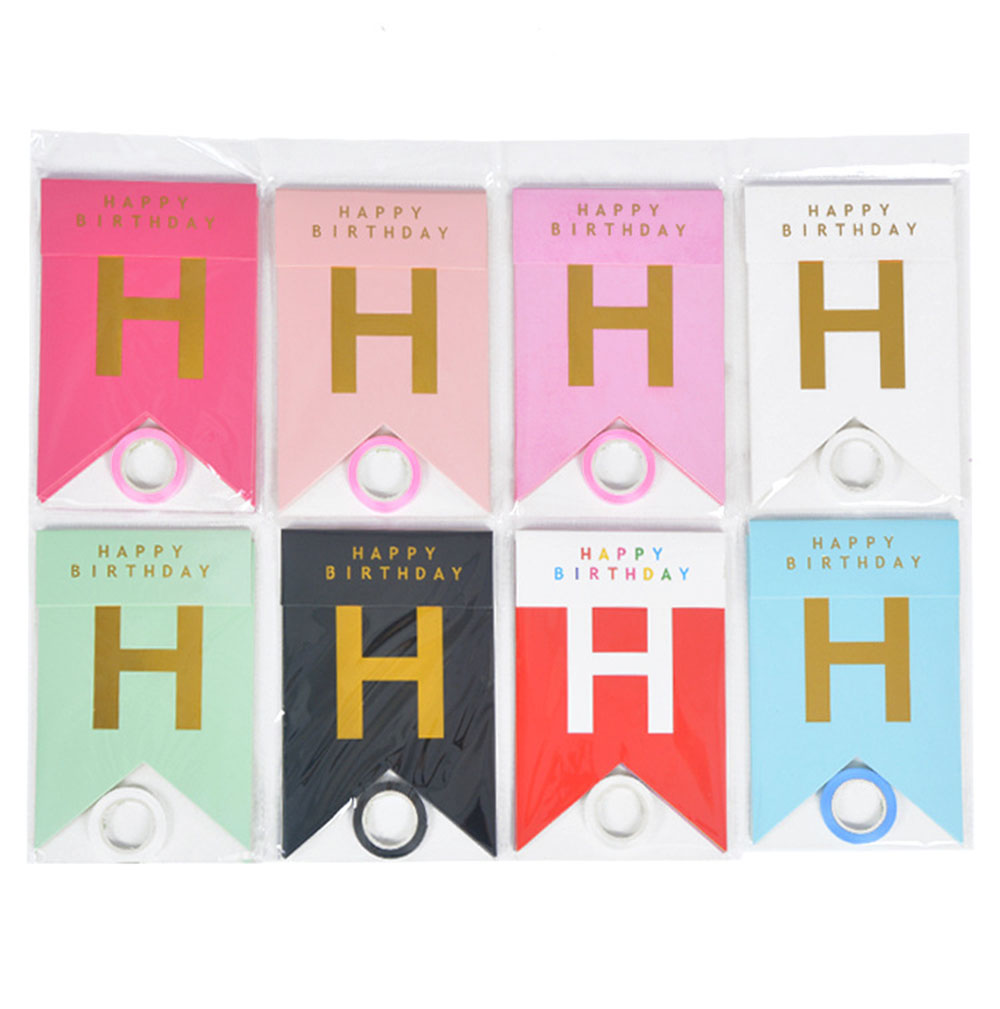 5m Happy Birthday Banner Colorful Paper Bunting Garland Banners Flags Birthday Party Decoration Baby Shower Wedding Supplies