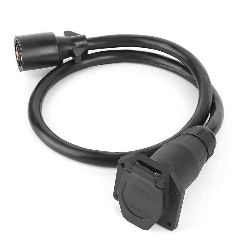 tow hook trailer towing hitch Trailer Extension Cord 7 Way 3.5ft Double Prong Male Plug Connector RV Connecting Line car