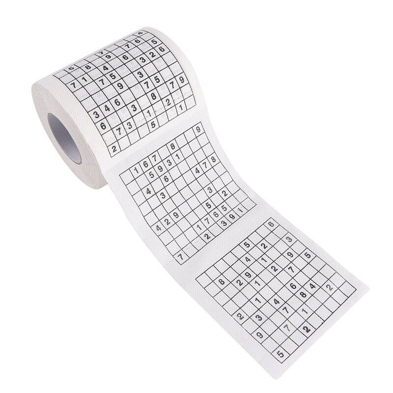 1 rollo 2 capas número Sudoku impreso WC baño divertido papel higiénico tejido baño suministros Jag 30m