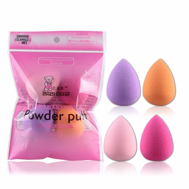 Make-Up Spons 4 Stks/pak Makeup Beauty Foundation Buffer Puff Set Droge En Natte Spons Poederdons Kalebas-Vormige -Vormige