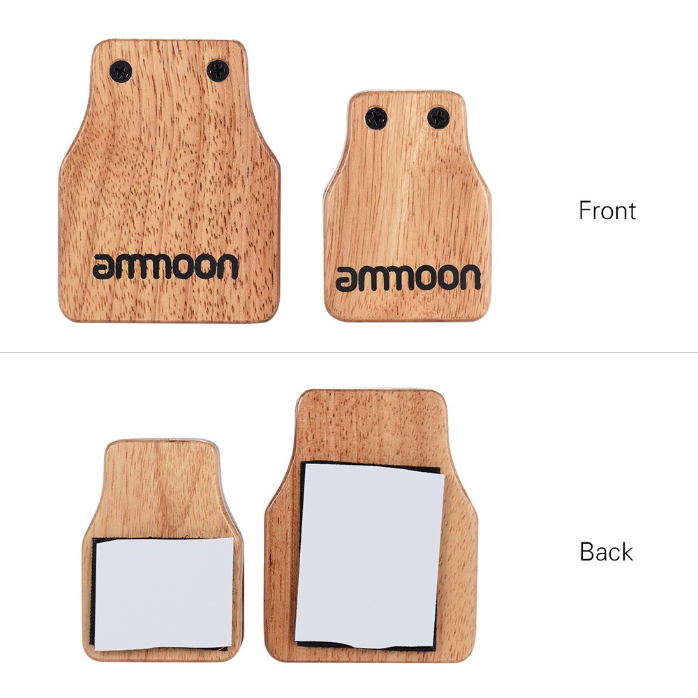 ammoon 2pcs Cajon Box Drum Large & Medium Drum Pad Companion Accessories Castanets for Hand Percussion Instruments
