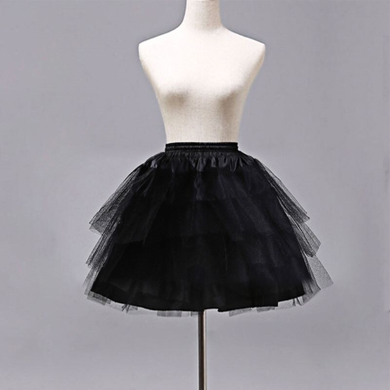 Jupon court fille enfant Crinoline sous-jupe fête de mariage robe de bal fleur fille jupon 3 couches jupe bouffante 22-45cm