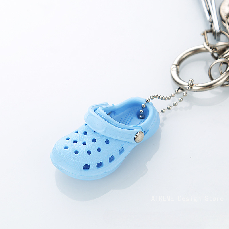 Simulation Mini EVA Hole Shoes Keychain Pendants Colorful Croc Shoe Charms For DIY Car Key Bag School Bag Backpack