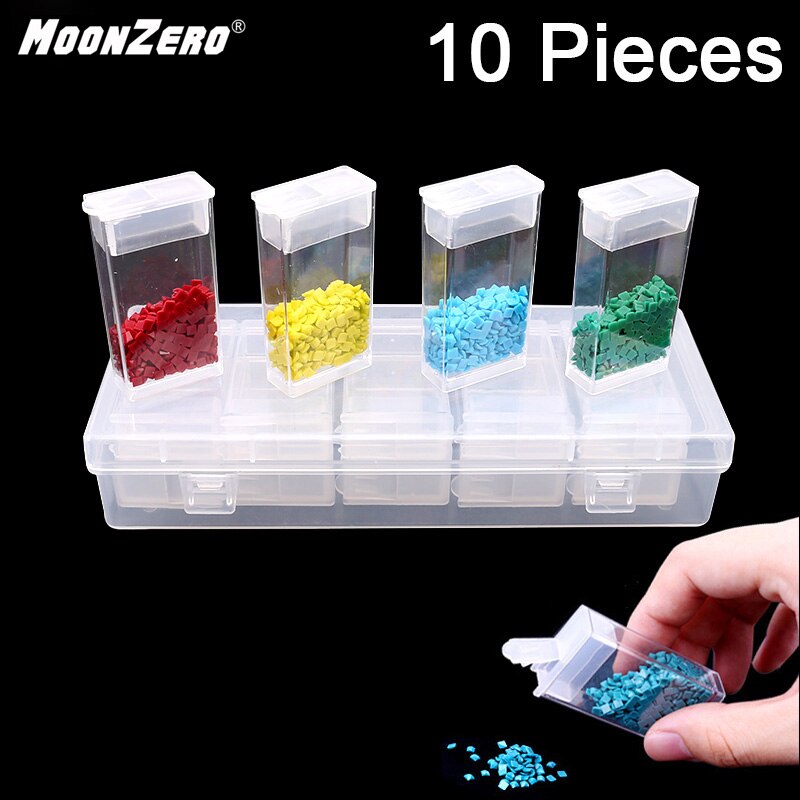 Diamant borduurwerk diamant schilderen tool! Daimond doorzichtige plastic opbergdoos, sieraden Boor Opbergdoos: 10 pieces