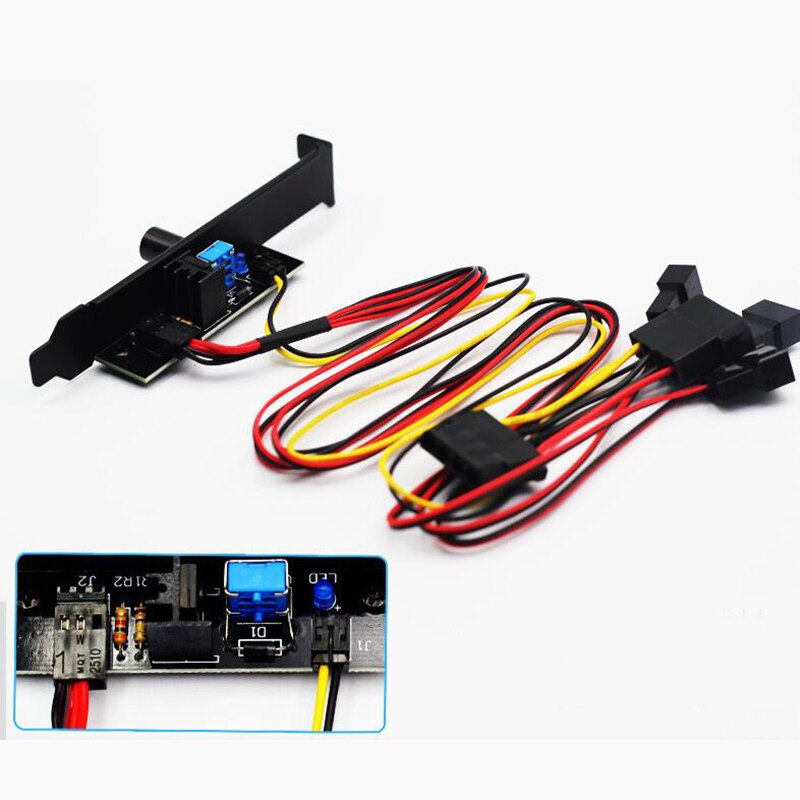 Top Chassis Fan Speed Controller PCI Bit Fan Controller Hub Desktop Computer Fan Speed Controller Supports 3 / 4Pin