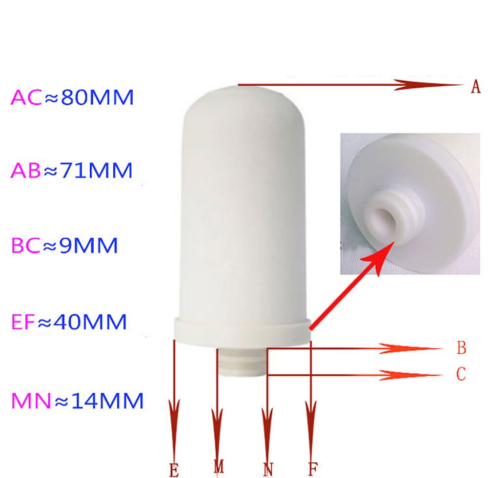 2 pièces robinet purificateur d'eau filtre en céramique charbon actif naturel diatomée en céramique filtre à eau