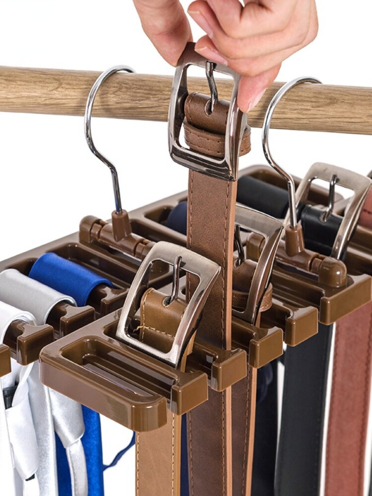 Porte-foulard multifonctionnel rotatif, support de rangement pour penderie