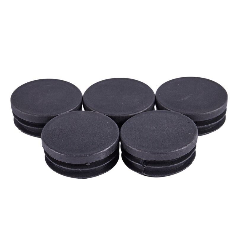 Plastic Caps Round Tubing Tube Insert Covers 40mm Dia 5 Pcs Black