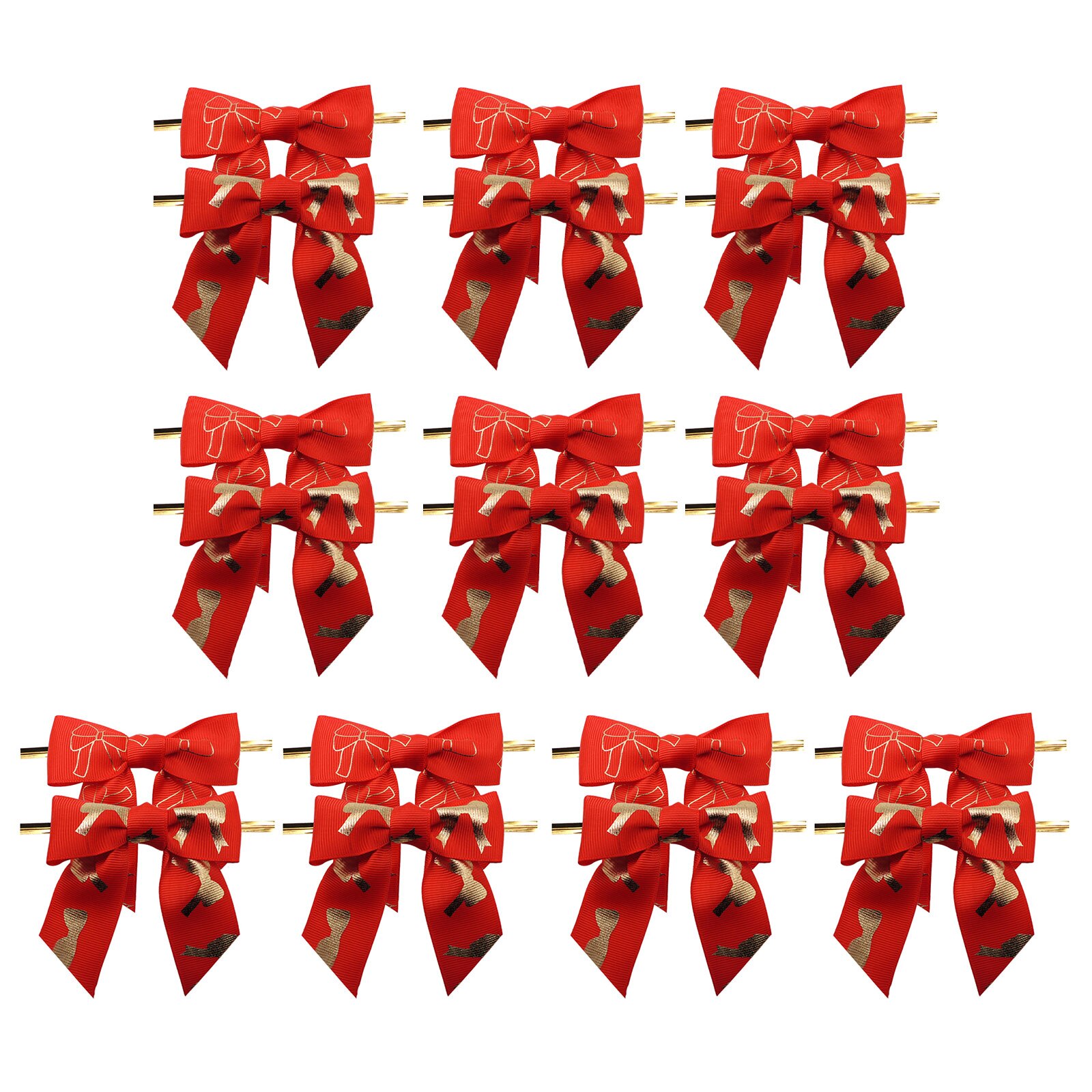 Strikken bedrukte letter strik strik witte stropdas bakverpakking strik 20 stuks schattige kerstdecoratie letterbedrukking decoratie: Goud