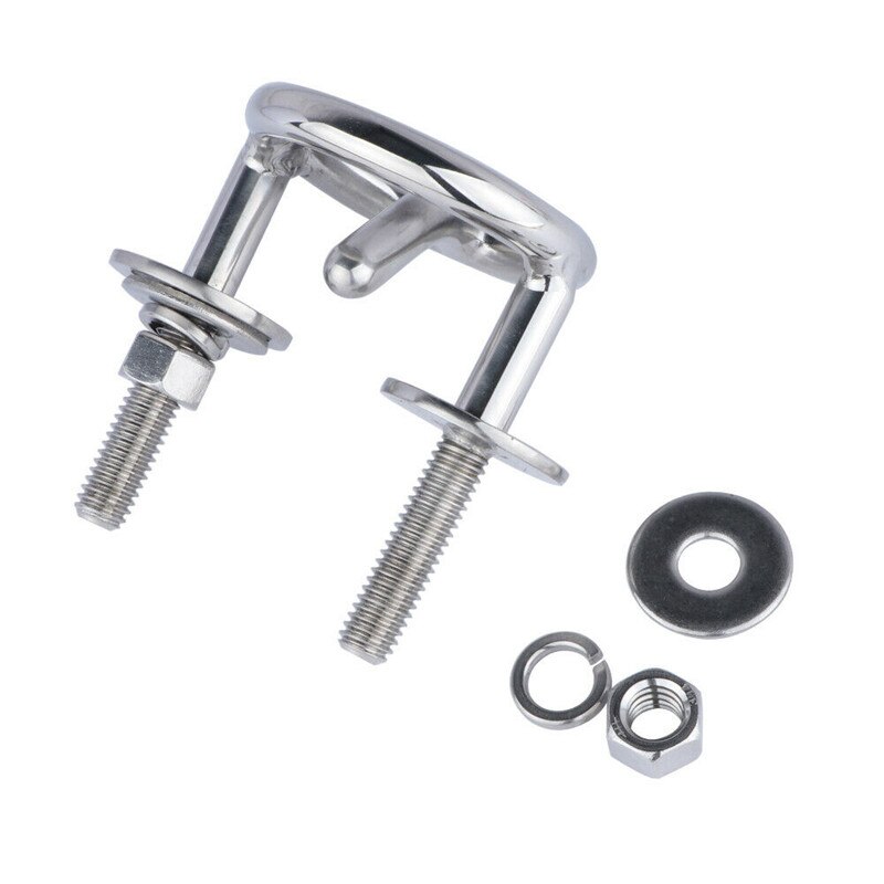 316 Stainless Steel Boat Marine Transom Mount Water Ski Tow Hook 2-1/2" Ring