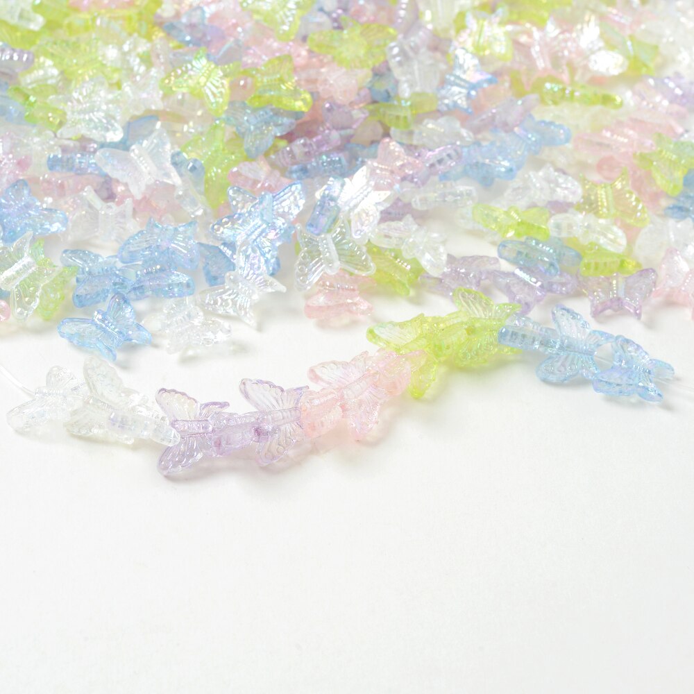 IYOE – mélange de perles papillon AB en cristal acrylique, perles d'espacement amples pour la fabrication de bijoux, épingle à cheveux, accessoires de bricolage faits à la main