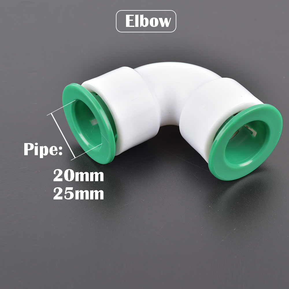 PPR Fittings Pipe Fittings Joint 20mm 25mm Direct Elbow Three-way Flexible Joint No Heating Quick Connector: Silver / 1''