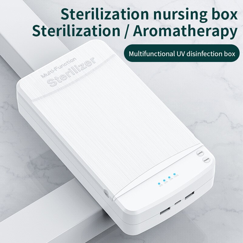 UV Disinfection Sterilization Box Portable UV Sterilizer with dual USB Phone Toothbrush Disinfection Box with Aromatherapy