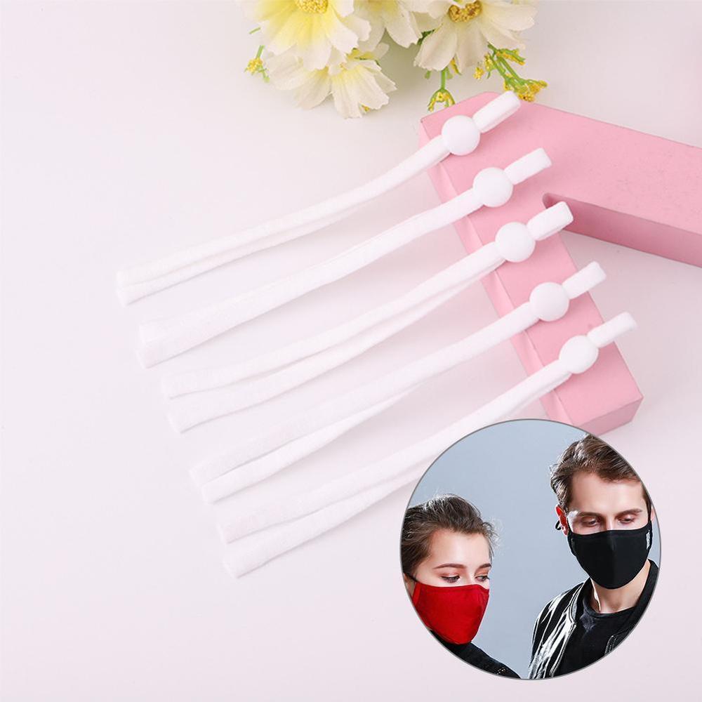 10/30/50 Pcs réglable masque couture élastique bande cordon lanière boucle faisant extensible casque antibruit fournitures de travaux manuels avec boucle d'oreille corde W0A3
