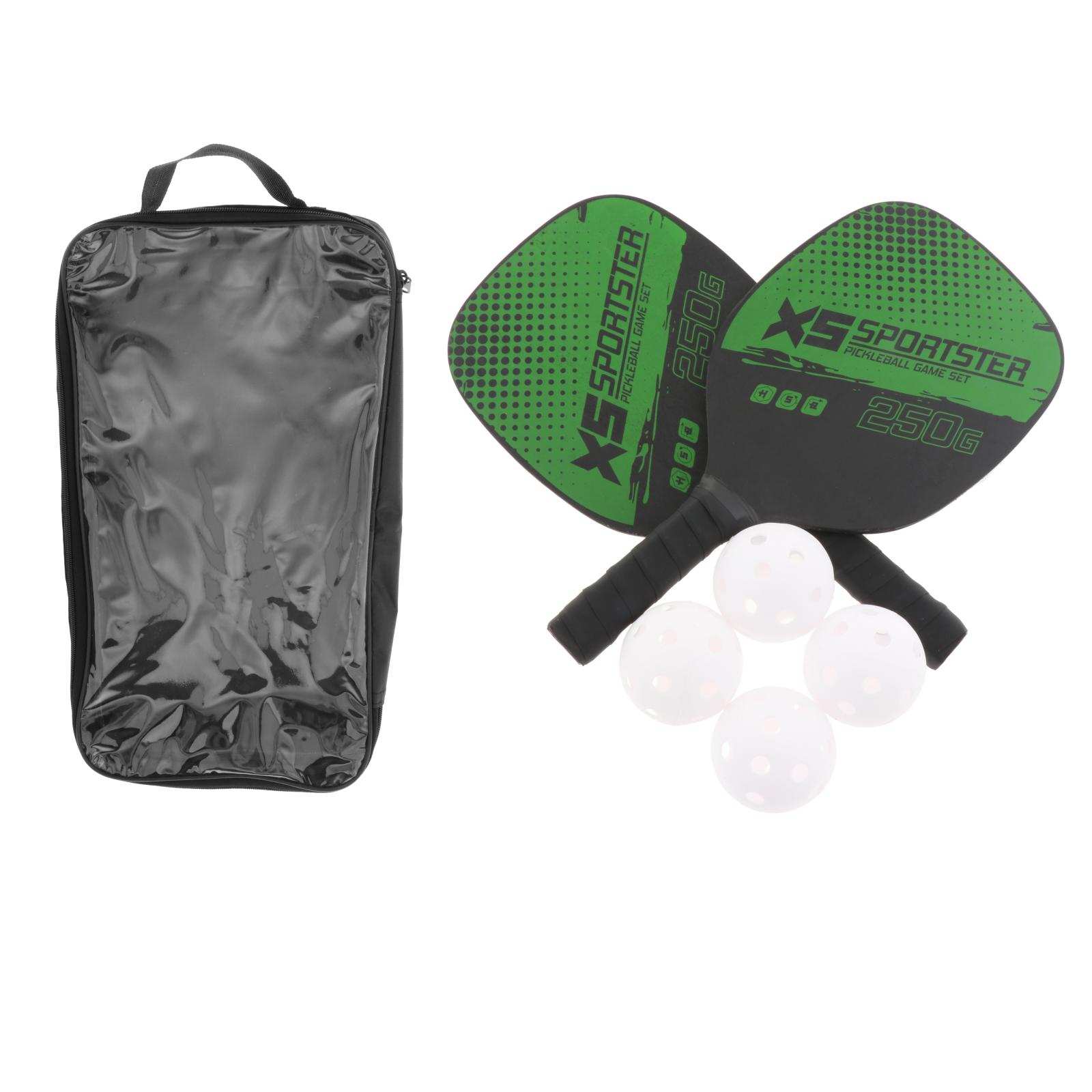 Deluxe Pickleball Paddles Set Includes 2 Rackets 4 Balls And Portable Bag