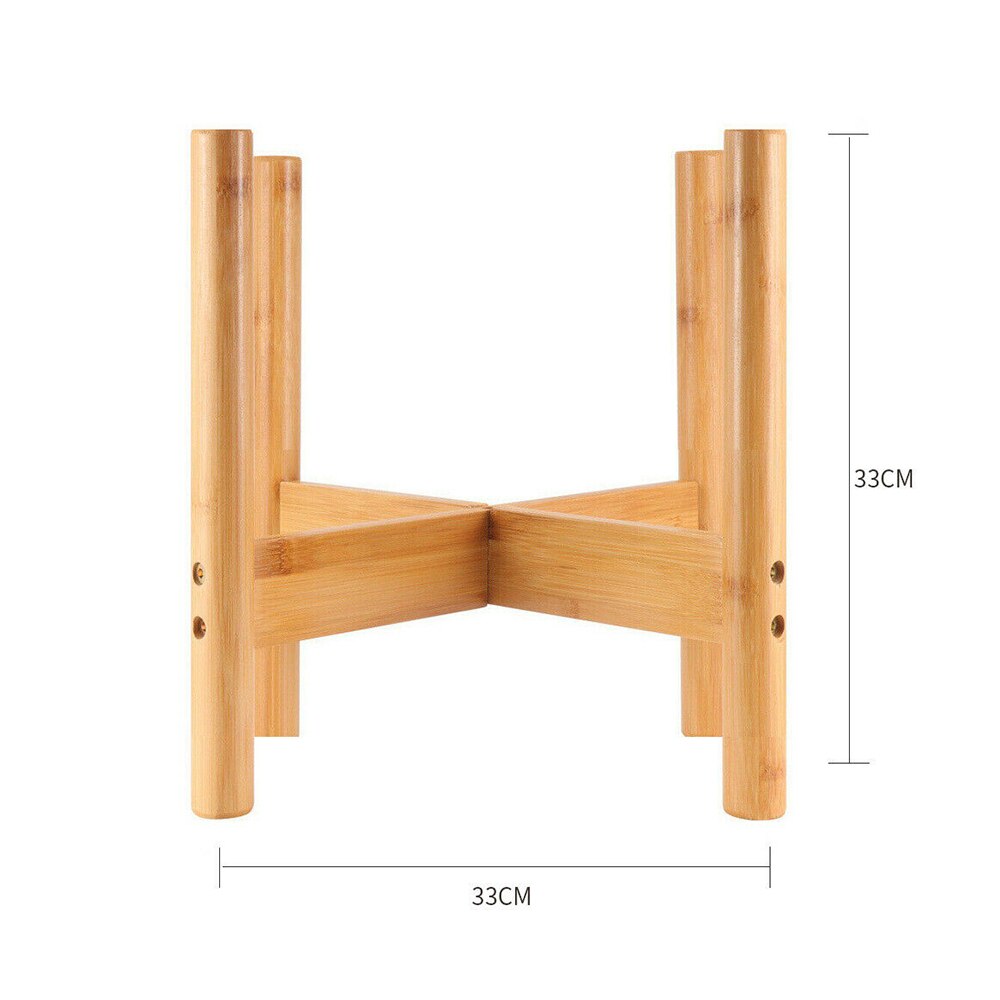 Wood Portable Single Bay Bamboo Flower Stand Mini Flower Pot Holder Plant Pot Shelf Four-Legged Vase Flower Pot Slip Bracket