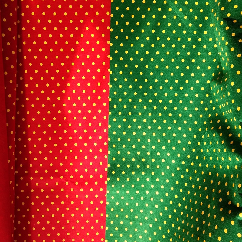 Classic 15x15 cm Kerst Geel Polka Dot Gedrukt Rood Groen Vilt handgemaakte Geweven Decoratie DIY Vilt